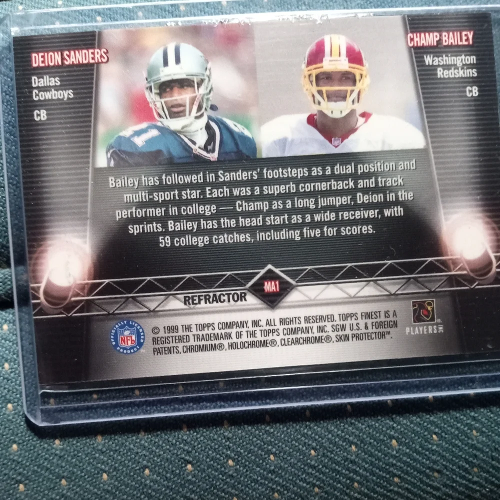 Deion Sanders + Champ Bailey (rc) Topps Finest 